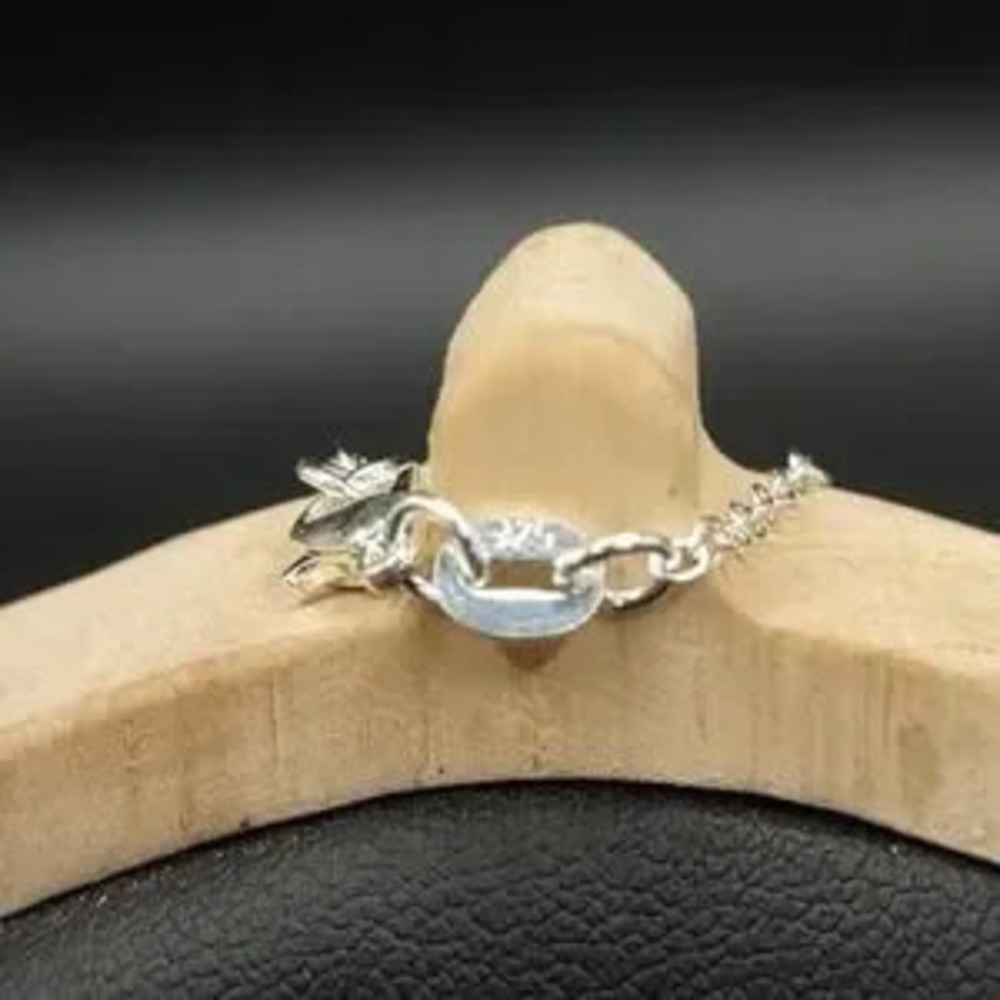 925 Silver Necklace w/ Gold & CZ Diamonds Women's Christmas Birthday VTG Fashion